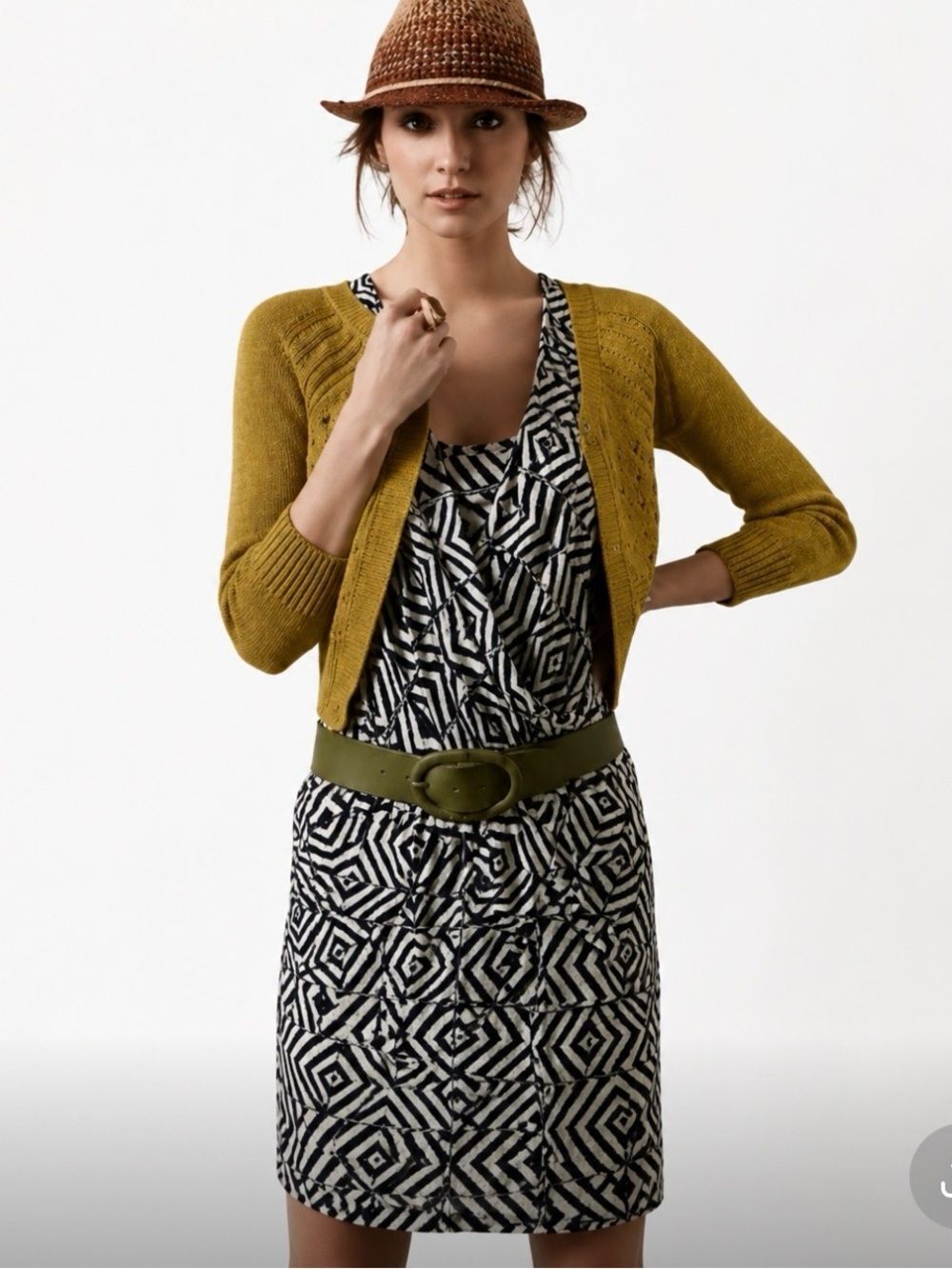 ANTHROPOLOGIE Counting Angles Plenty by Tracey Reese Boho  100% Linen Dress